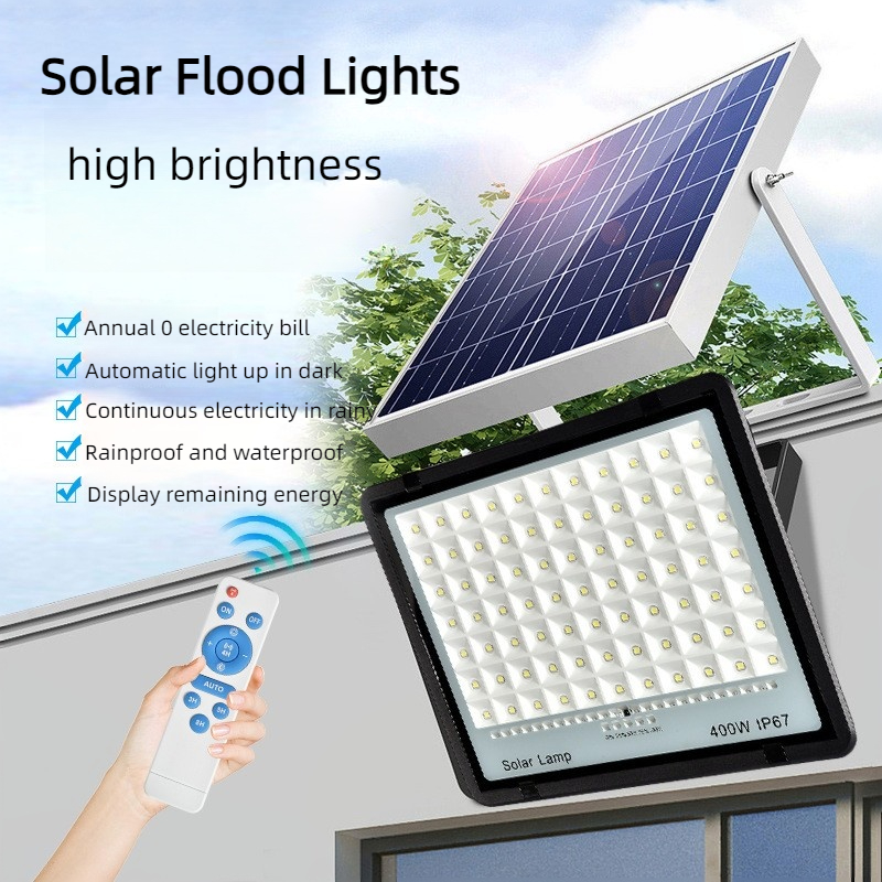 Wholesale of outdoor waterproof solar charging LED floodlights  outdoor high brightness courtyard lighting  Solar Flood Lights