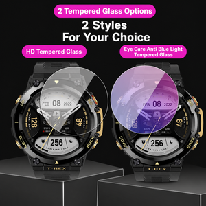 Protector de Pantalla de Vidrio Templado Transparente HD 9H Anti Espía con Filtro de Luz Azul Compatible con el Reloj Inteligente Amazfit <span class=keywords><strong>T</strong></span> <span class=keywords><strong>Rex</strong></span> 3 <span class=keywords><strong>Pro</strong></span> - Product Image 2