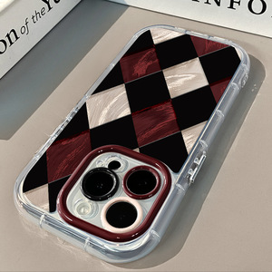 Maroon vuông gương in không gian trong Suốt TPU điện thoại di động Bìa trường hợp đối với iPhone 6 7 8 x XR XS 11 12 13 14 15 16 17 Pro Max - Product Image 2