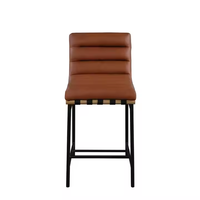 Meubles de maison PZCN Tabourets hauts en cuir rembourrés de luxe Chaises de bar Hauteur de comptoir Chaise en bois Meubles de cuisine