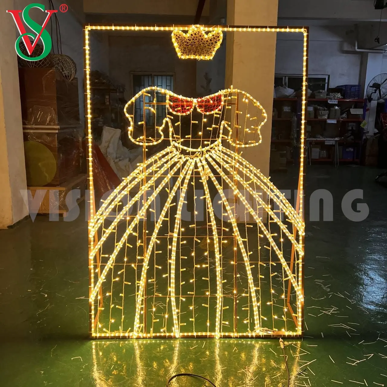 Gaun bercahaya foto papan berdiri 2D Motif lampu untuk Mall foto sudut