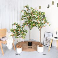 INS-stijl kunstplant decoratie, staande kunstmatige groenplanten decoratie, sinaasappelboom, woonkamer binnen
