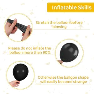 Palloncini per Capodanno, Palloncini Neri e Dorati con Stampa di <span class=keywords><strong>Buon</strong></span> <span class=keywords><strong>Anno</strong></span>, Palloncini con Coriandoli per Decorazioni di Capodanno, Laurea e Compleanno - Product Image 2