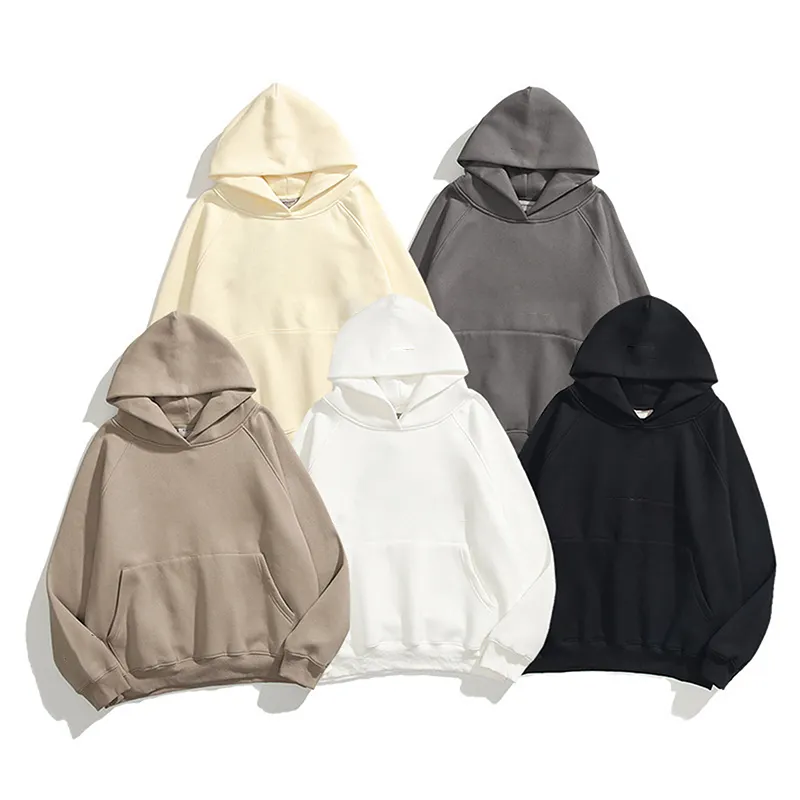 Heavy Weight Blank Hoodies Street Wear Unisex Pullover Thick Fleece Oversize Loose Custom Sweatshirt Plus Size Men's Hoodies