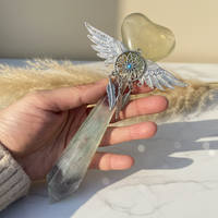 Sceptre en cristal naturel, pointe de cristal, artisanat en cristal, guérison spirituelle, quartz, fluorite, guérison par le reiki, baguette magique, décoration de la maison