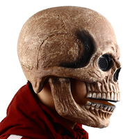 Masque intégral en latex vintage Crâne Clown avec mâchoire mobile, couverture squelette réaliste, accessoire pour Halloween, cosplay, maison hantée, fête costumée