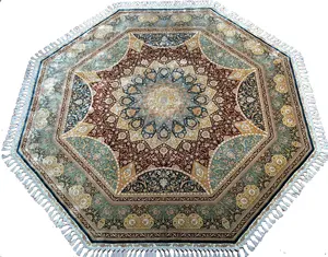 Octogonal 9x9 preço de atacado turco moderno designer de mão atada tapetes feitos à mão persa tapetes de área de escritório interior hotel tapis