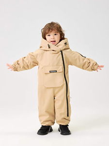 Tuta da <span class=keywords><strong>Sci</strong></span> Invernale per Neonati con Cappuccio, Imbottita in Pile Termico, Tutina Intera e Salopette, Abbigliamento Invernale per <span class=keywords><strong>Sci</strong></span> - Product Image 2