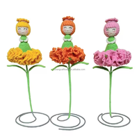 Finition à la main réversible Rose fée Amigurumi hortensia Crochet oeillet Rose peluche peluche poupée fleur Bouquet cadeau