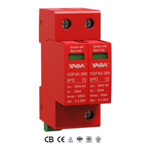 מגן נחשולי מתח YADA <span class=keywords><strong>SPD</strong></span> AC 385V 20KA~40KA, התקן הגנה מפני מתח נמוך T2 <span class=keywords><strong>SPD</strong></span> עבור עמדת טעינה לרכב חשמלי DC - Product Image 3
