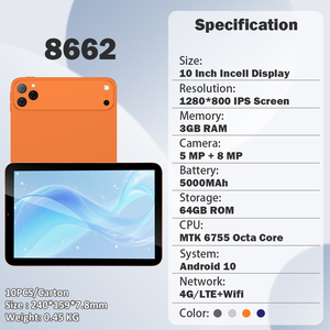 Nuovo <span class=keywords><strong>Tablet</strong></span> <span class=keywords><strong>PC</strong></span> Android 10 da 10 Pollici, Octa Core, 3GB RAM, 64GB ROM, Risoluzione 1280x800, <span class=keywords><strong>Tablet</strong></span> <span class=keywords><strong>Portatile</strong></span> per Gaming e Intrattenimento - Product Image 2