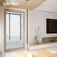 Puerta de Madera Revestida de Aluminio Estándar para Casa Pasiva con Apertura Exterior y Marco Delgado de Lujo Sayyas A86slim, Precio de Fábrica