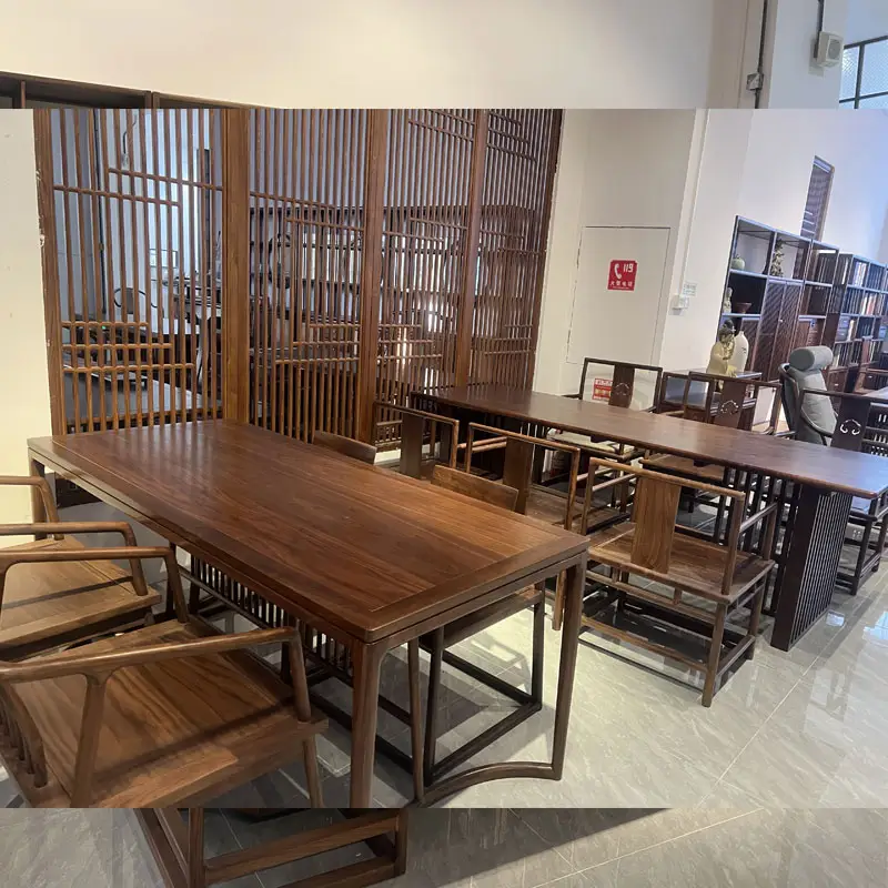AJJ-YS253新しい中国製ティーテーブルと椅子の組み合わせ無垢材家具ホームオフィスアンティーク学習ティーテーブル