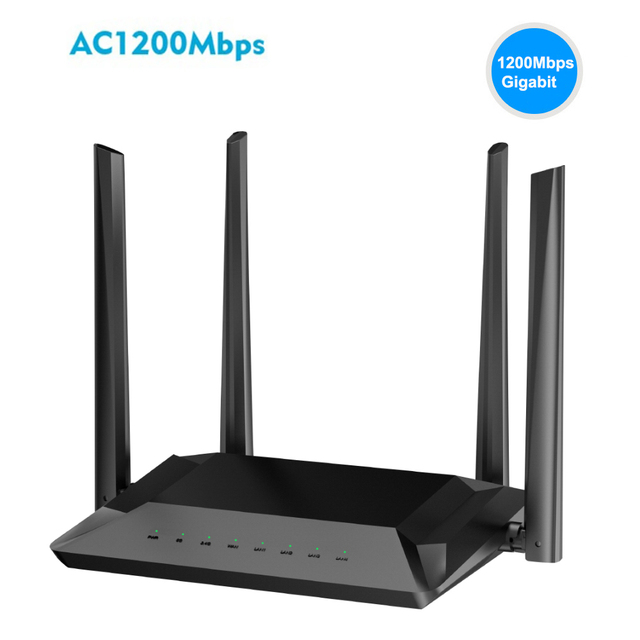AC1200 Dual Band WiFi Gigabit Router 1200Mbps Dual Band Gigabit Wireless AC Router 2.4G&5G 1 WAN+3 LAN Wireless 1200Mbps Router