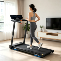 Harga Promo Terlaris Treadmill Elektrik Bebas Biaya Pemasangan untuk Penggunaan di Rumah, Beban Maksimal 100KG dengan 2 Tingkat Kemiringan Manual