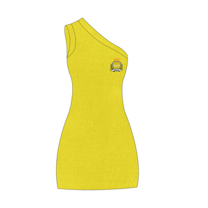 Personalizado al por mayor nuevo diseño 100% lana ceñido al cuerpo erógeno un hombro cuello inclinado aberturas laterales mujeres vestido de suéter de punto - Product Image 1