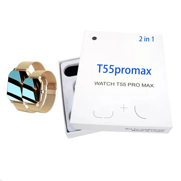 T55 Pro Max thông minh xem Relojes inteligentes huaqiang Bắc Bluetooth tai nghe đồng hồ T55 Pro Max Montre intelligente nhà máy