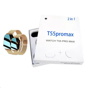 t55 pro max智能手表relojes inteligentes华强北蓝牙耳机手表t55 pro max montre智能工厂
