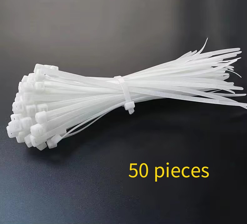 Attaches zippées blanches -50 pièces