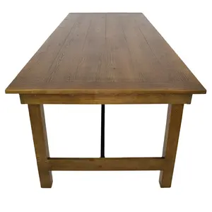 Wood Farm Table New Design Rustic Solid Pine Wood Folding Farm Dining Table 183*76*76CM