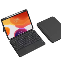 Casing Tablet Silikon Magnetik dengan Keyboard Bluetooth untuk iPad 7/8/9 10.2-inci, Keyboard Nirkabel dengan Trackpad Ajaib