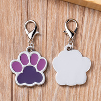 Pendentif personnalisé gravé au laser avec empreinte de patte de chien, étiquette d'identification pour animal de compagnie, porte-clés, accessoires pour collier de chien
