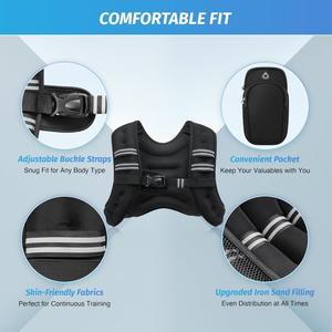 Chaleco con Peso para Ejercicio al Aire Libre, Ropa Pesada, Brazalete con Cuentas de Hierro Reflectantes, para Correr, Deportes al Aire Libre - Product Image 2