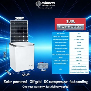 Congélateur coffre solaire 12V sans givre 100L-700L avec compresseur DC, réfrigérateur/congélateur portable, classe A+ d'efficacité énergétique - Product Image 4