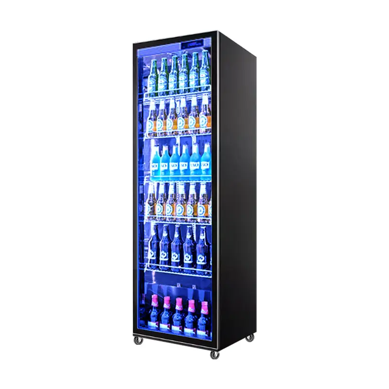 Commercial 900L display freezer 2 door refrigerator beverage Display Cooler / standing showcase freezer