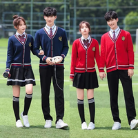 Vente en gros d'usine, pulls cardigan personnalisés avec logo brodé, uniformes scolaires pour garçons et filles