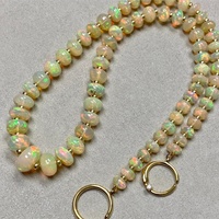 Collar de Plata con Cuentas de Ópalo Etíope, Gema Natural de Piedra Auténtica, Cadena de Eslabones Chapada en Oro Rosa, Regalo Moderno para Fiesta de Compromiso