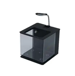 Venda quente Aquários Coloridos Fish Tank Usb Desktop Aquarium com Filtro Traseiro Plástico Moda Aquários & Acessórios 50pcs