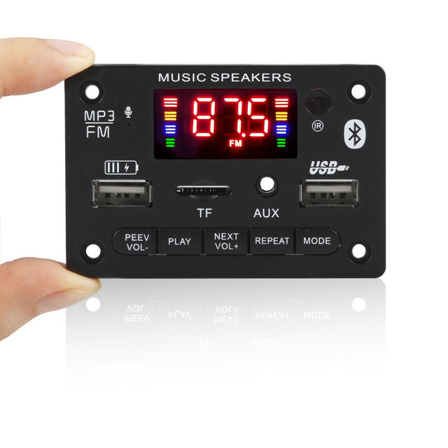 2*25W  Class D Stereo Audio Digital Power Amplifier Decoder Board USB AUX Record FM Radio MP3 Player Module pcb assembly