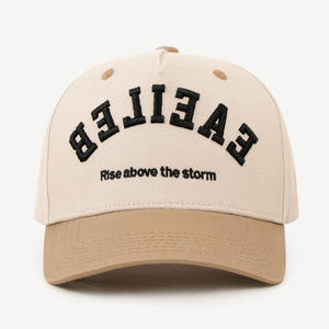 หมวกแก๊ปทีมกีฬาเฉียนจุน โลโก้ปัก 3 มิติ สองสี คุณภาพดี ทรง 5 แฉก สไตล์ A-Frame ผ้าฝ้าย - Product Image 2