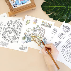 Feuille de stickers à colorier pour enfants, plus de 30 personnages d'animaux mignons, designs faciles et simples, à dessiner - Product Image 2