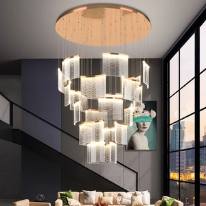 High End Living Room Chandelier Long Suspended LED Multi Head Stairwell <b>Light</b> Luxury Art Design - Product Image 2