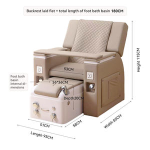 Sillón de Masaje Eléctrico para Spa de Pies, Masaje de Espalda, Pedicura con Chorro de Agua, Respaldo Ajustable, Muebles Comerciales para Salón de Belleza y Spa - Product Image 6