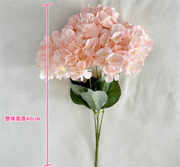 Vente en gros de bouquets de fleurs artificielles en soie d'hortensias à 5 têtes, 480 pétales, 48 cm, pour mariage, décoration de la maison, Noël et rentrée scolaire