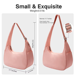 <span class=keywords><strong>Sac</strong></span> bandoulière en nylon personnalisé pour femme, style tote, avec fermeture éclair et doublure, modèle Moon Tiny Dumpling - Product Image 2
