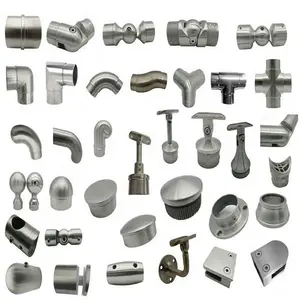 Top quality balustrade & handrail components of barb fittings OEM stainless steel glass fittings for railing system