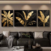 Peinture décorative moderne minimaliste pour salon, motif personnalisé, peinture murale de luxe légère, triptyque, art mural auto-adhésif