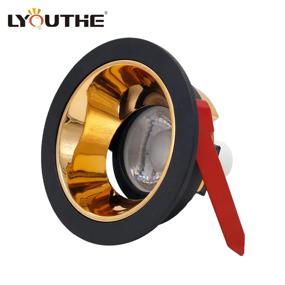 Binnen Wit Zwart Goud Zilver Reflecterende Cup Anti Glare Verstelbare Plastic Gu10 Cob Ronde Downlights