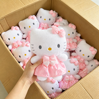Peluches mignonnes de dessin animé Hello Kitty, 8 pouces, en polyester, pour machine à grue d'arcade, pour enfants, faible MOQ