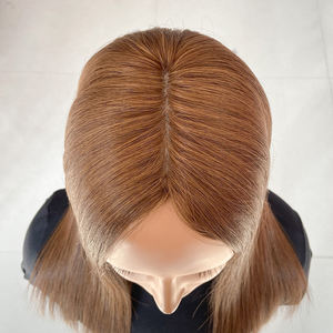 ท็อปเปอร์ผมแท้สีน้ำตาลเข้มแบบยุโรป  ท็อปเปอร์ผมแบบ Double Drawn  ฐานไหม  ท็อปเปอร์ผมแบบเย็บด้วยเครื่อง  วิกผมท็อปเปอร์สำหรับผู้หญิงที่มีปัญหาผมร่วง - Product Image 5