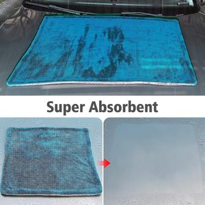 Serviettes en microfibre VANTUR 1200 GSM pour séchage de voiture, 36" x 24", ultra-absorbantes, sans traces, sans rayures, double torsion, 80% polyester - Product Image 5