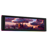 Écran LCD secondaire magnétique ARGB rétroéclairé USB de 9,16 pouces pour la surveillance interne du matériel de boîtier d'ordinateur de configuration gaming