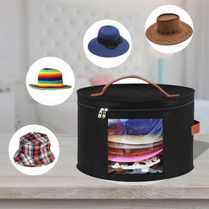 Boîte à chapeaux ronde en feutre grande capacité pour femmes, étui de rangement portable pour casquettes de cowboy, idéal pour le voyage - Product Image 3