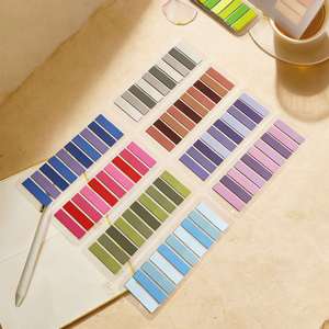 8pcs Multi-color Gradient Self-adhesive <b>Label</b> Sticker Transparent Memo Pads 200 Sheets/Sheet for Office/Study Use Document - Product Image 5