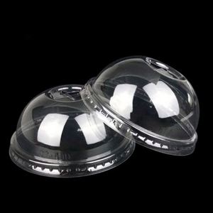 Couvre-gobelets jetables en PET transparent 89/92/93/98mm, couvercles plats ouverts facilement, type dôme, pour boissons froides et bubble tea - Product Image 3