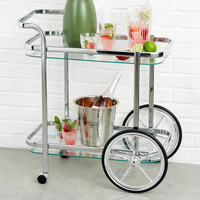 Chariot de service alimentaire pliable en métal pour hôtel, chambre, cuisine, bar, restauration, traiteur